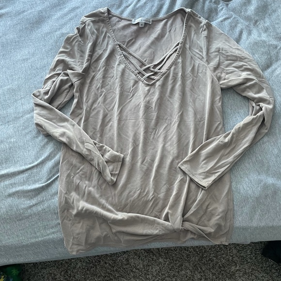 Moa Moa Tops - Tan Long sleeve shirt